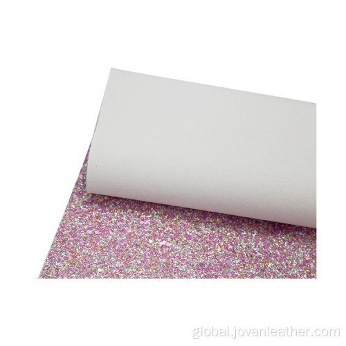 Artificial Synthetic Glitter Leather Glitter vinyl fabric PU leather materials for shoes Factory